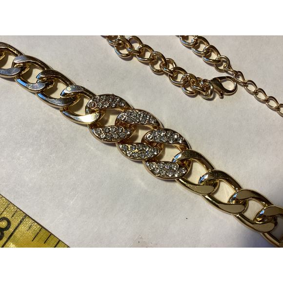 4411 (3) Vintage 80s Punk Gold Bracelets 1 Chunky & 1 Medium & 1 smaller W/Lock - Picture 3 of 5